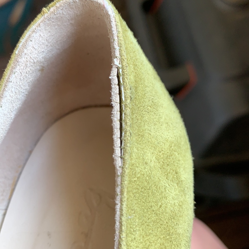 Boden Chartreuse peep-toe suede heels - Picture 8 of 8
